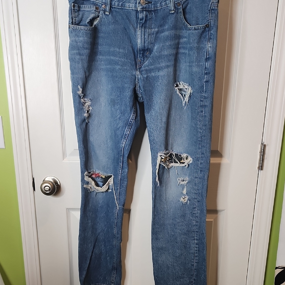 Levi's 511 Distressed Medium Wash Fabric In the Knees Jeans 38 x 32
